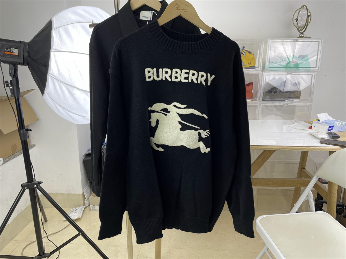 Burberry Black Sweater with White LOGO
