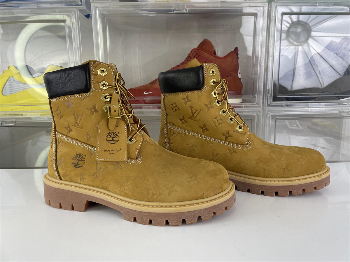 Timberland x LV High Boost Yellow color Suede material