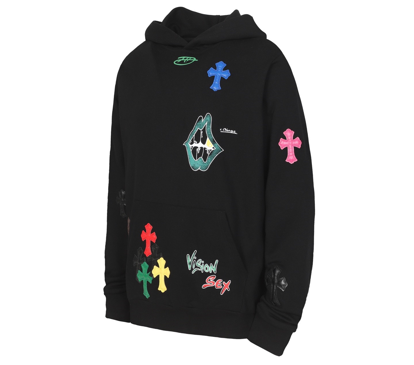 Chrome Heart Black Hoodie WELCOME full with LOGOs, (S - XL)