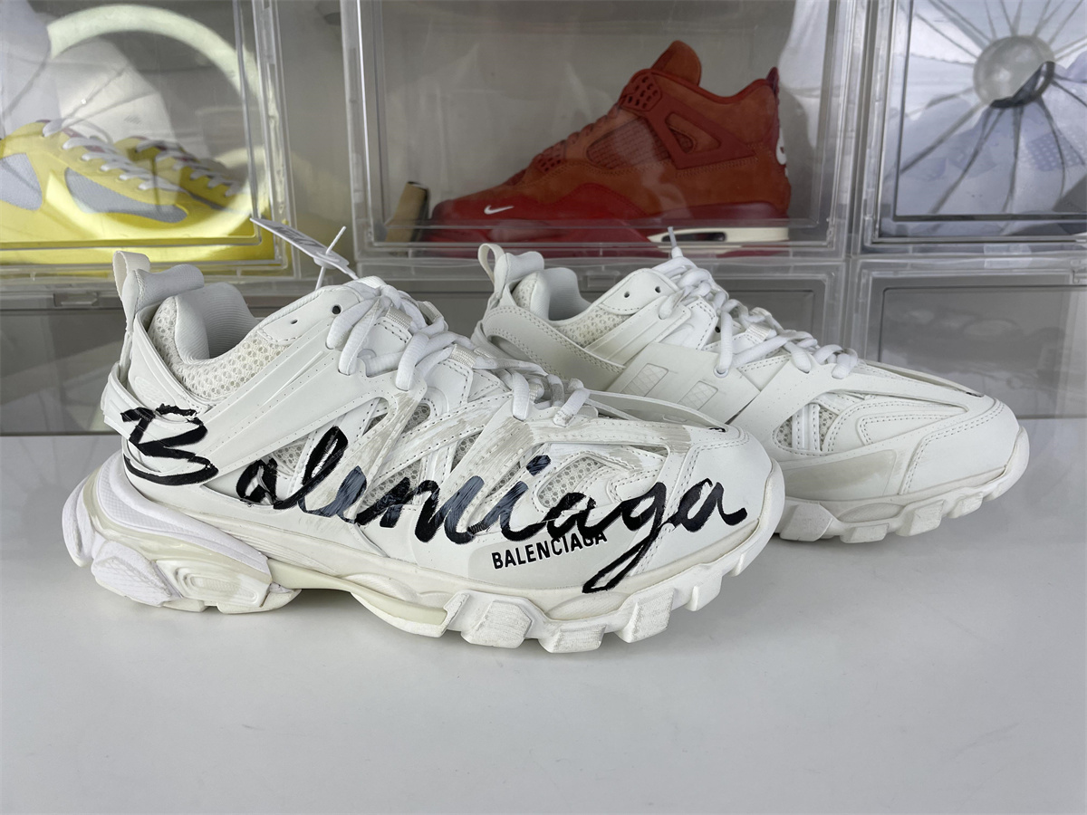 Balenciaga Track White with Black words