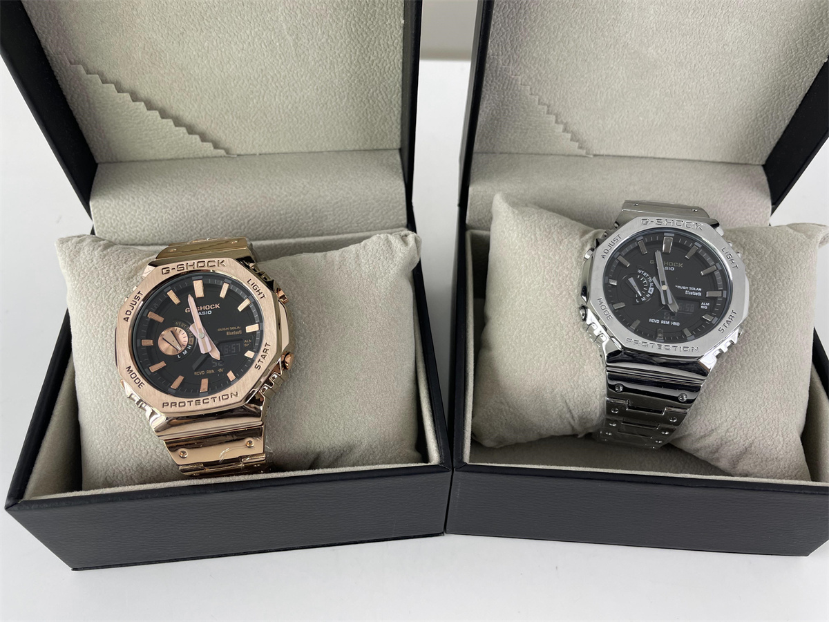 G-SHOCK Casio Gold / Silver electronic with Metal band Lock watch , (price for 1 pcs)