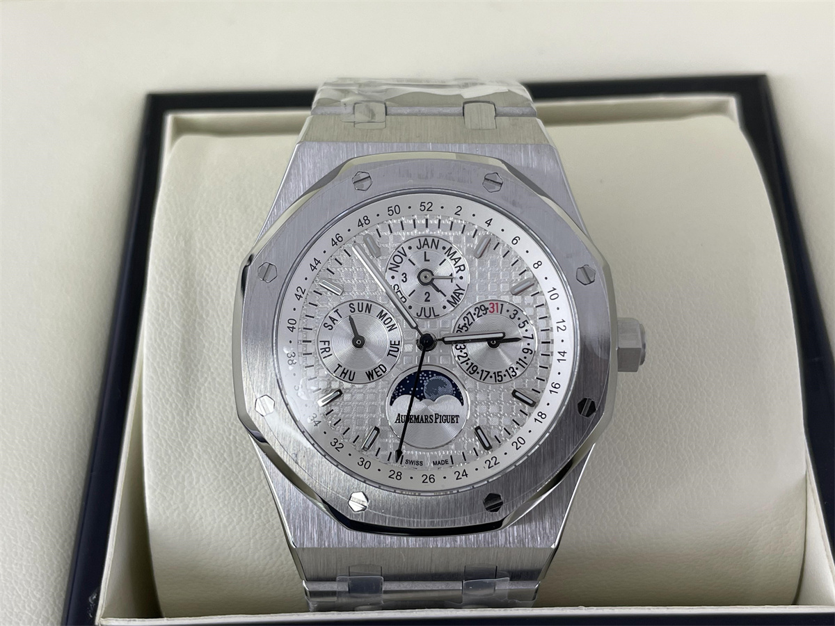 AP Audemars Piguet Silver Royal Oak Moon Changing Function Machine Watch