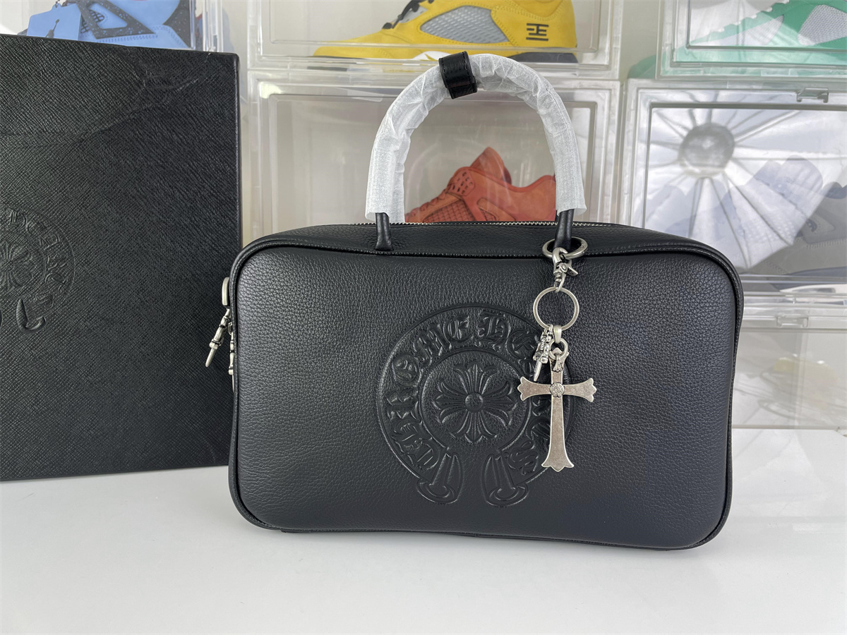 Chrome Heart Black Male Handle bag, (34cm)