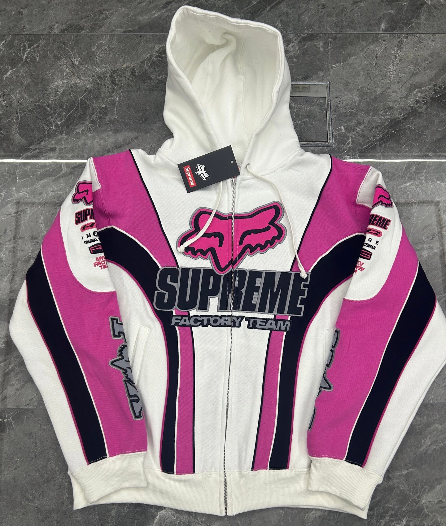 Supreme x Fox Racing Zip Up hoodie, Black/Blue/White pink, (price for 1 pcs, S- XL)